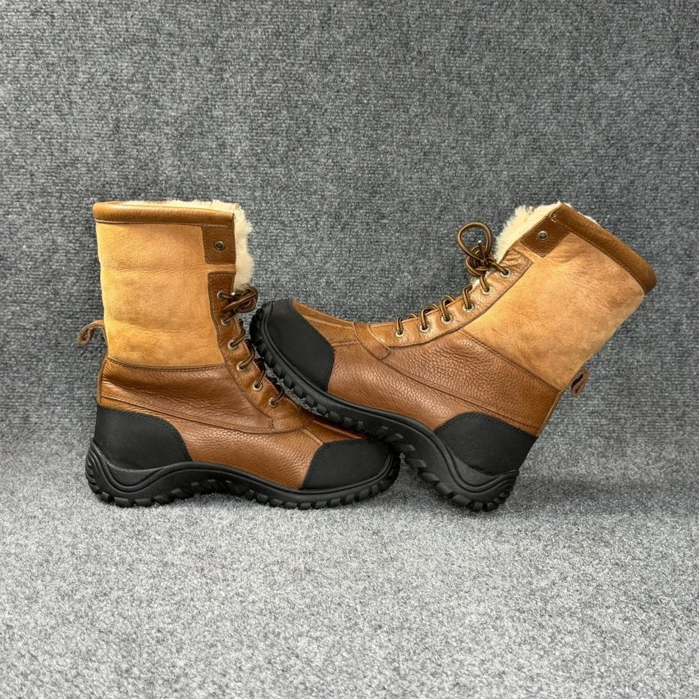UGG Adirondack II GTX Snow Boots Womens 9 Brown Leather Suede Shearling Gore-Tex
